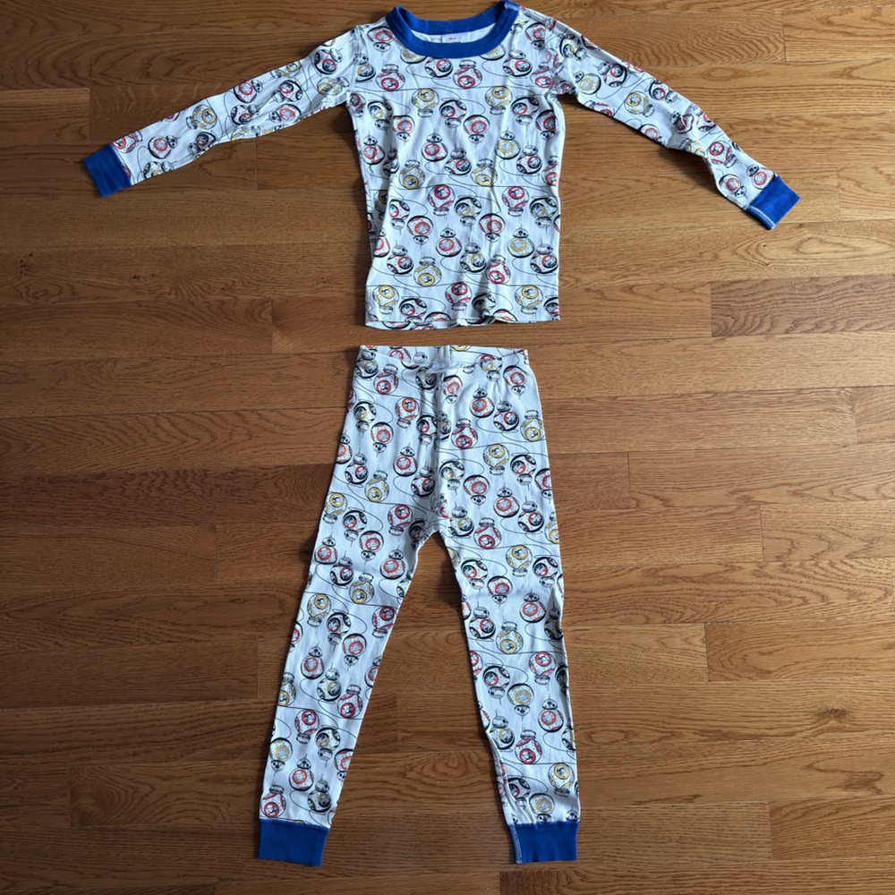 Hanna Andersson Star Wars BB-8 Organic Cotton Pajama Set Long John Size 6-7